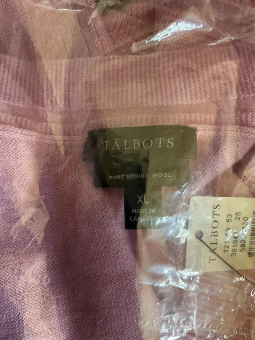 Talbots | NEW Pink Lavender Merino Wool V-neck Pullover Sweater